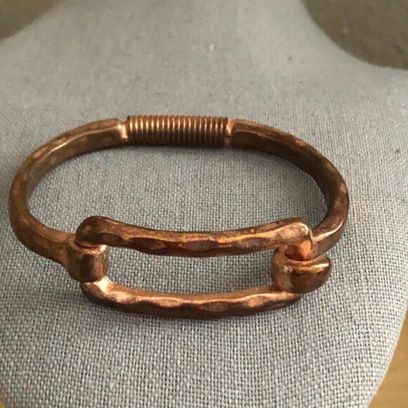 Heavy Gauge Hammered Copper Cuff Bracelet - Gypsie Fairy Grunge - Picture 1 of 4